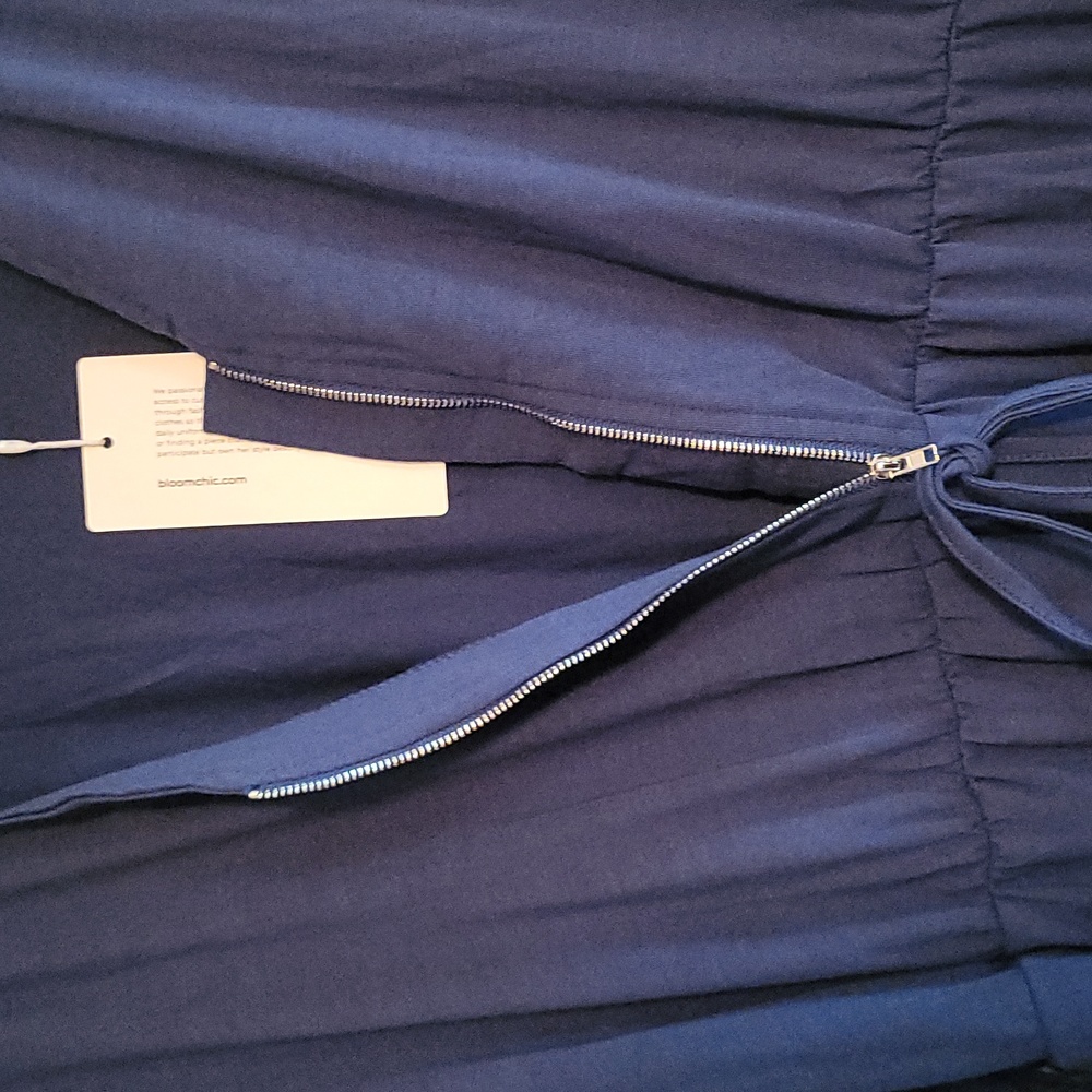 Solid Zipper Pocket Flutter Drawstring Asymmetric… - image 4